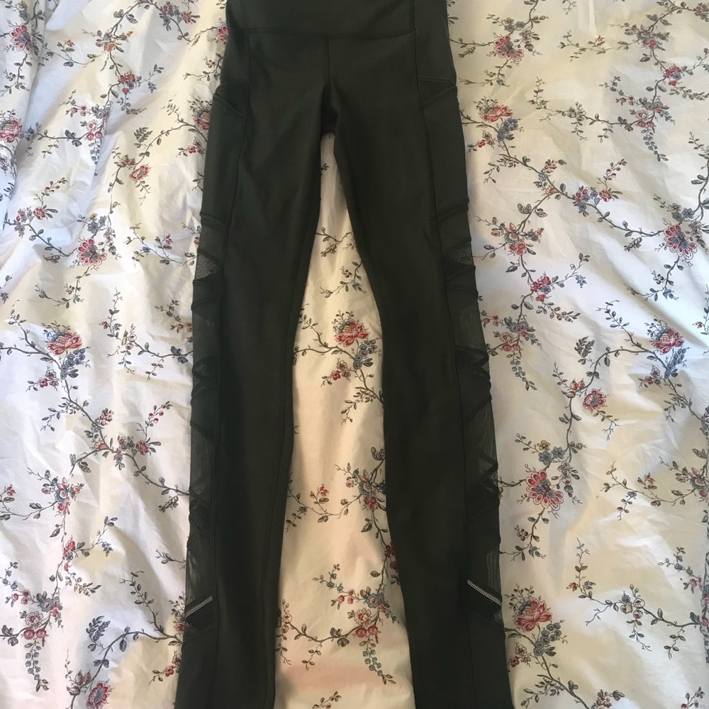 Lululemon Leggings with Mesh Side Panels